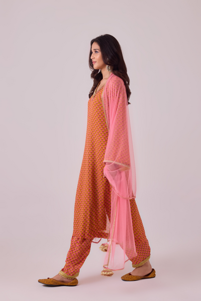 Georgette Kurti and Crepe Salwar