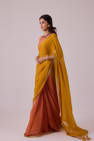 Georgette Saree with Crepe Blouse