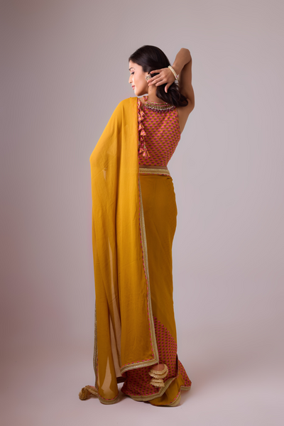 Georgette Saree with Crepe Blouse