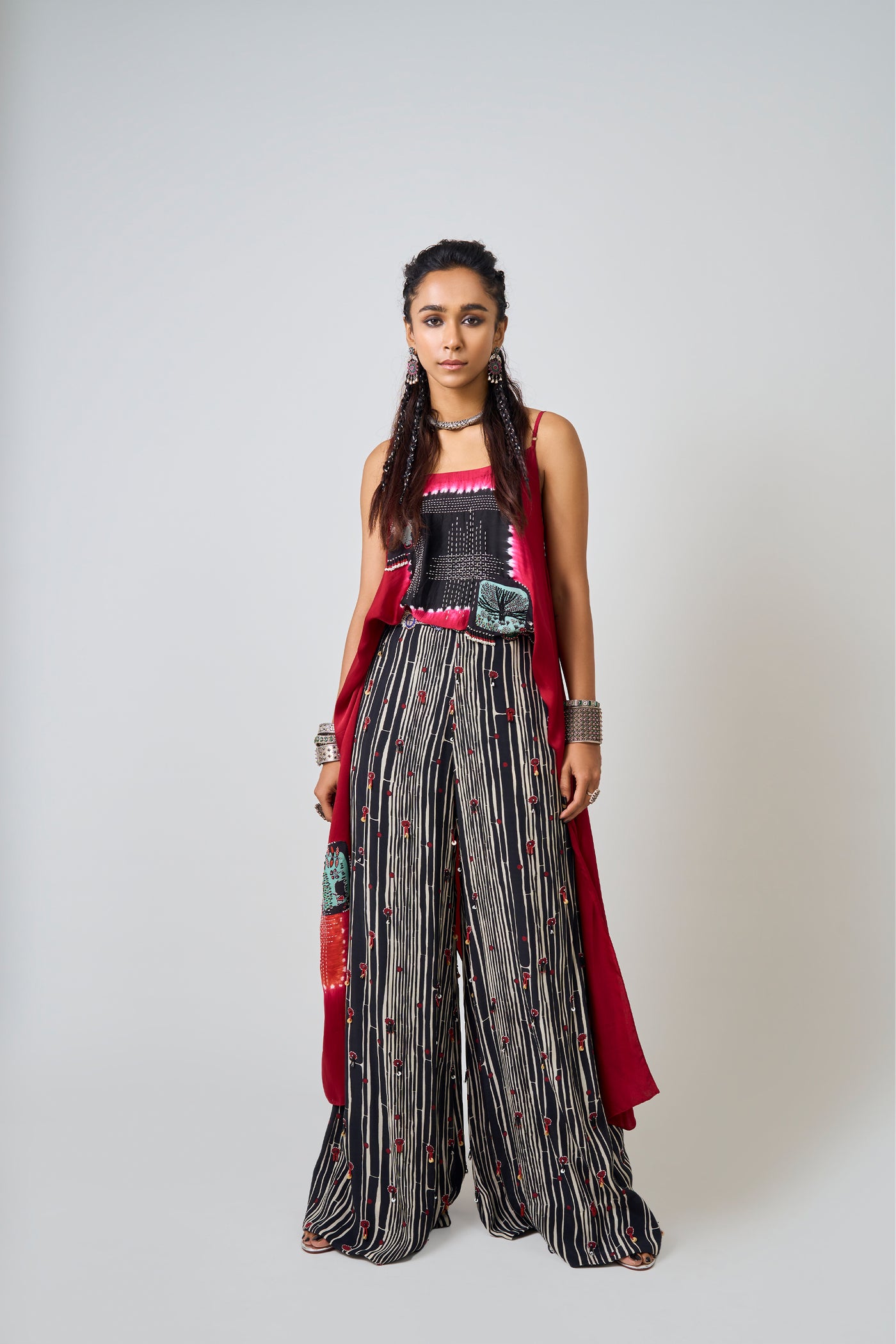 Nupur Kanoi Burgundy Singlet And Pants Set indian designer wear online shopping melange singapore