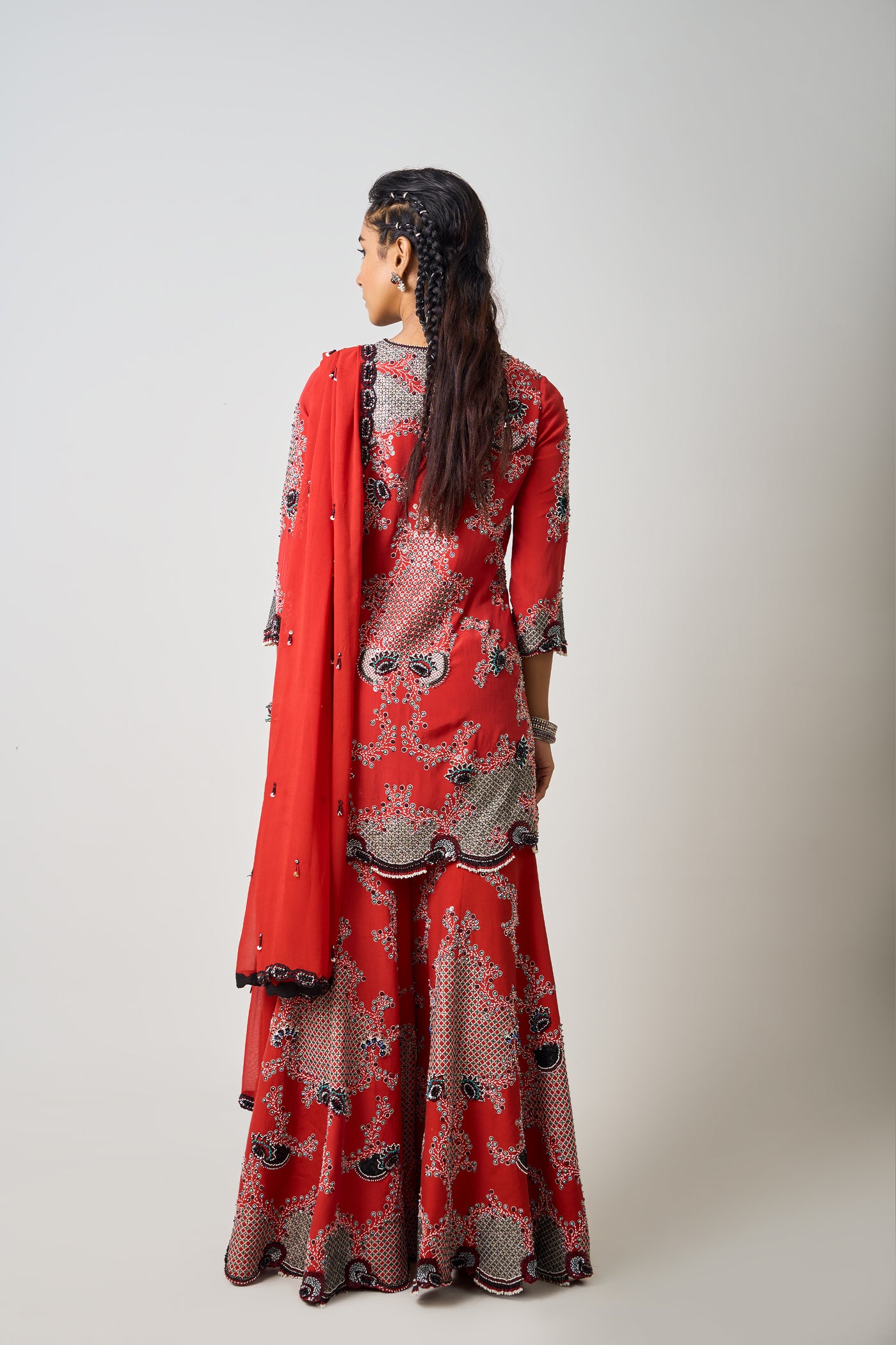 Nupur Kanoi Hand-Embroidered Kurti Set indian designer wear online shopping melange singapore