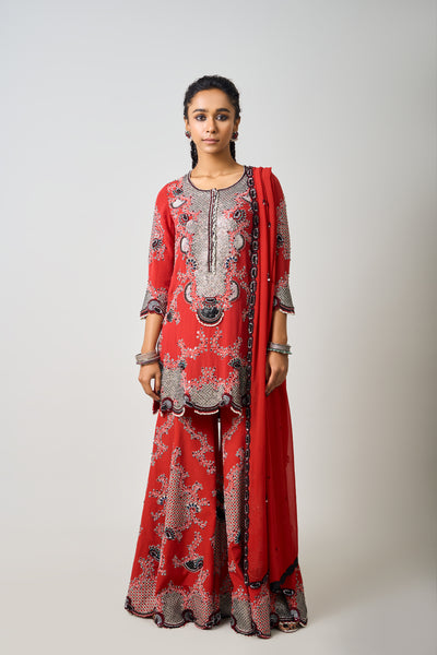 Nupur Kanoi Hand-Embroidered Kurti Set indian designer wear online shopping melange singapore