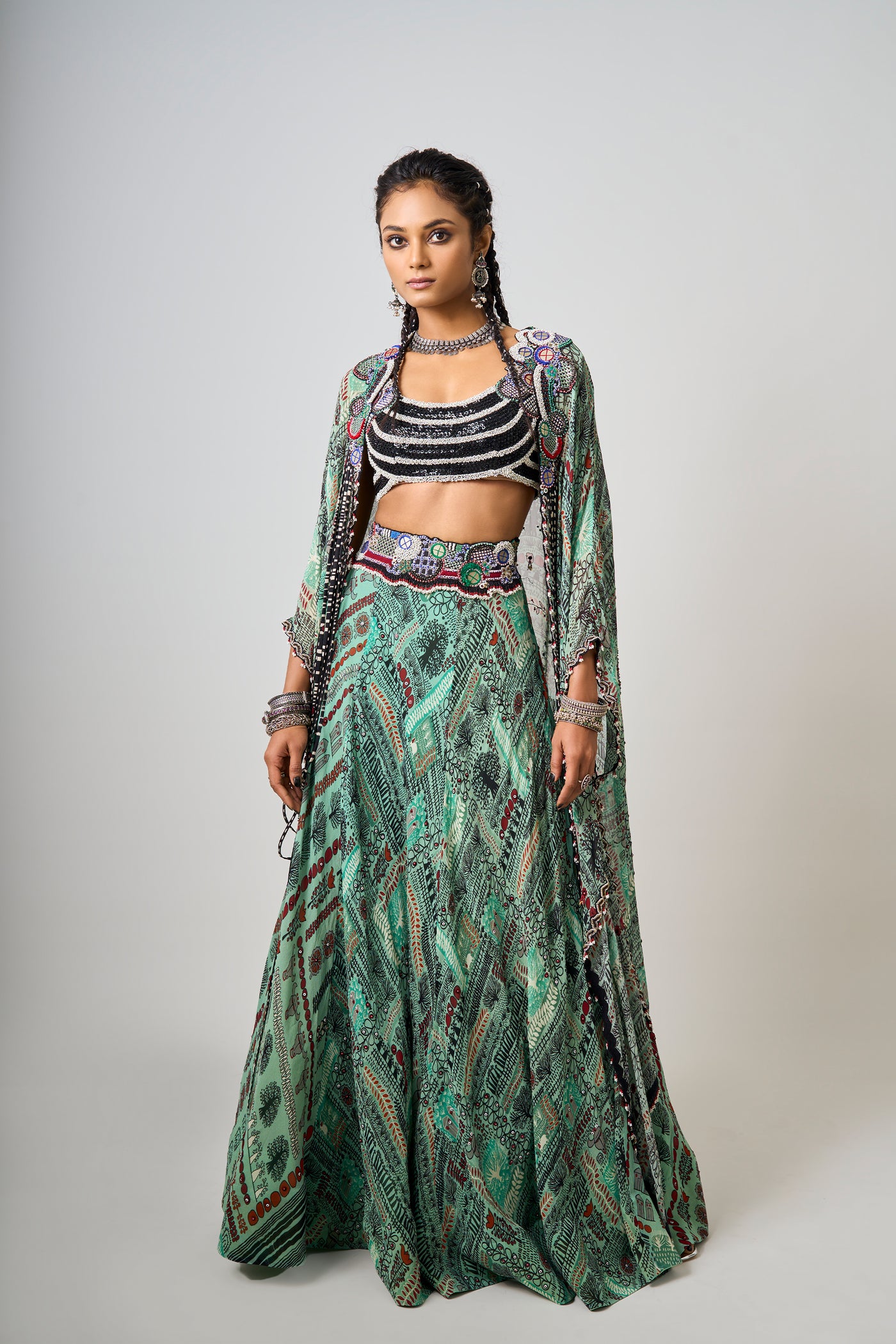 Nupur Kanoi Jacket And Lehenga Set indian designer wear online shopping melange singapore