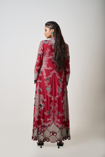 Nupur Kanoi Long Jacket And Skirt Set indian designer wear online shopping melange singapore
