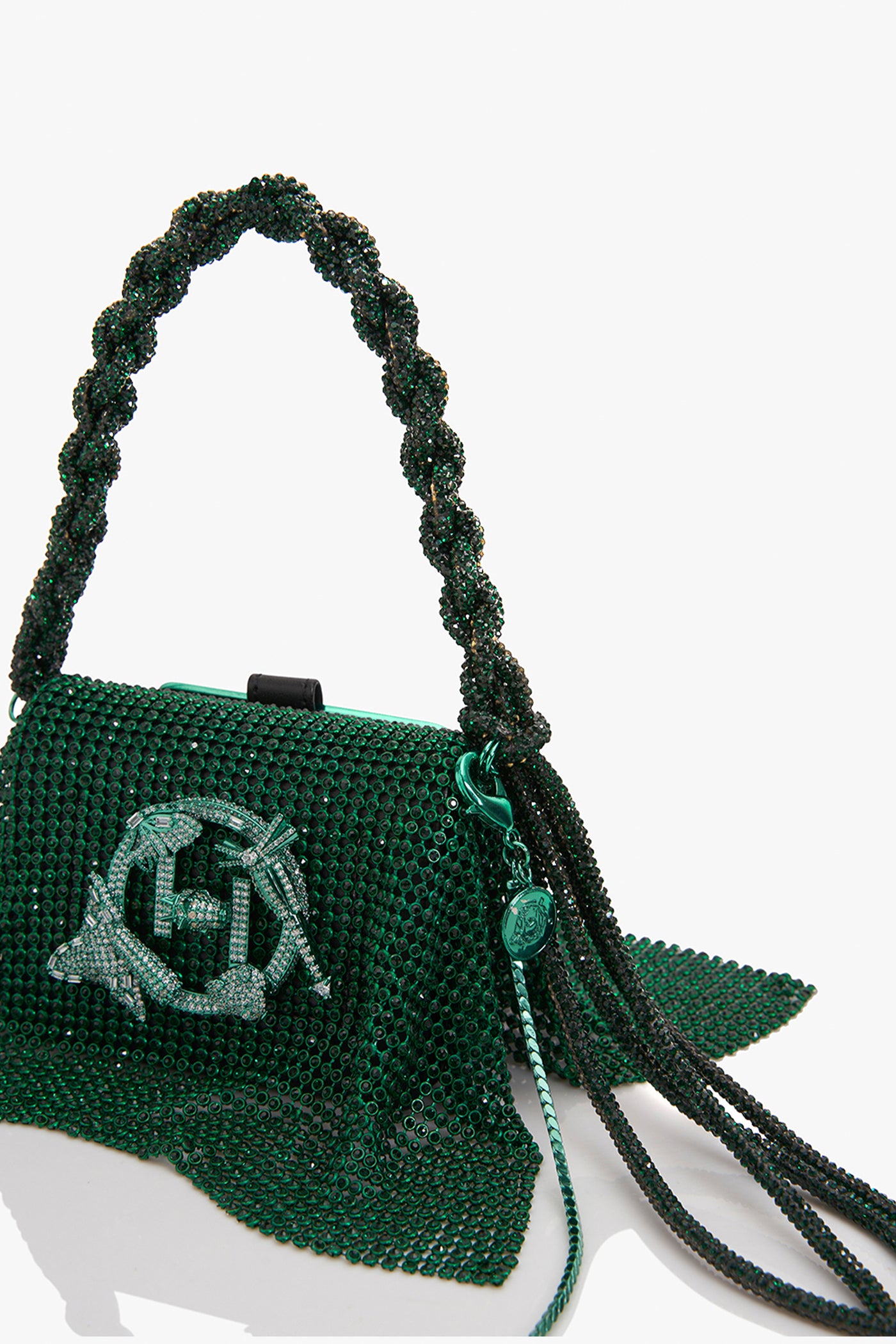 Outhouse Kelly Green Crystal Furbie indian designer wear online shopping melange singapore
