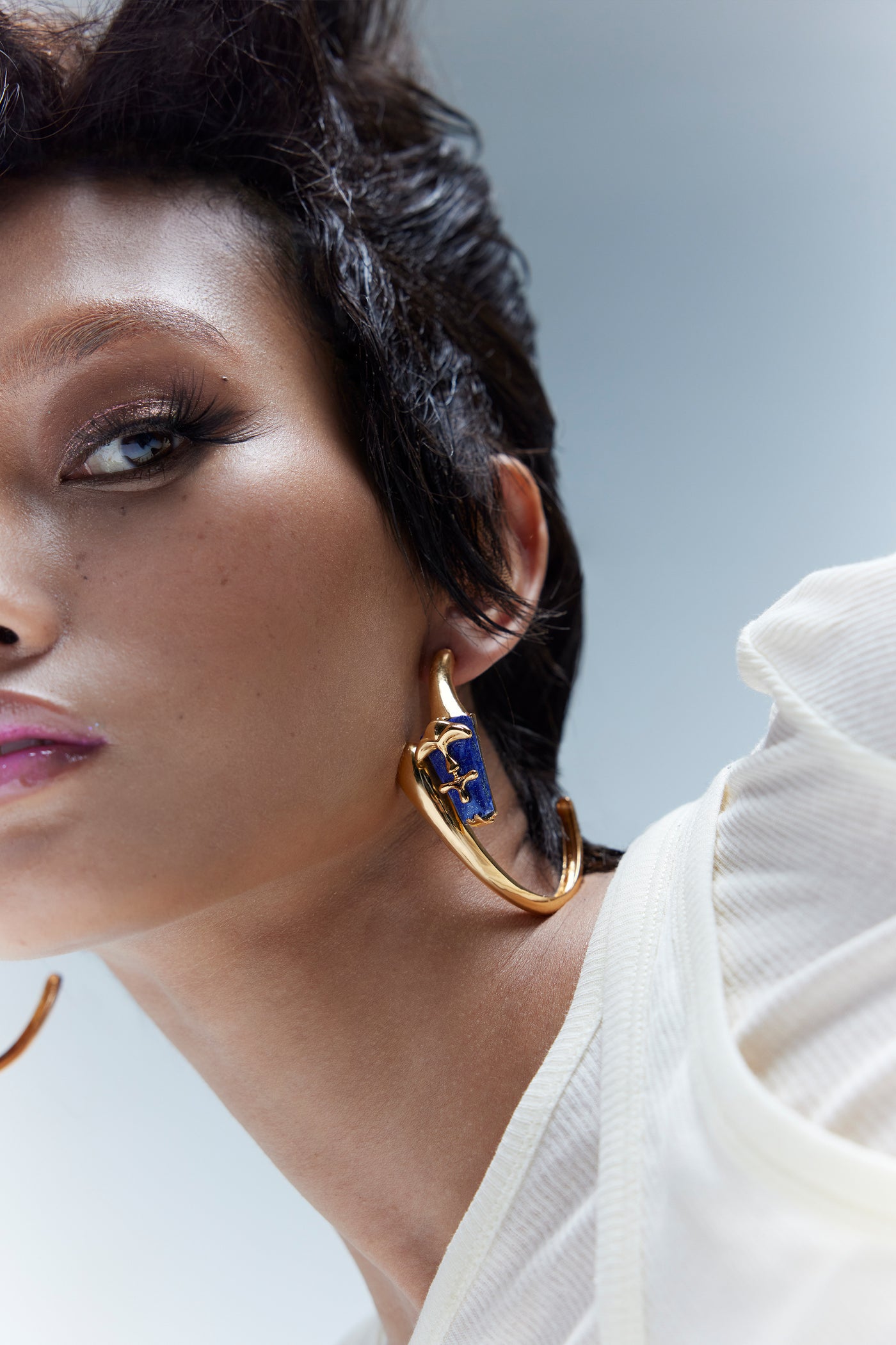 Outhouse The Lazuli Sculpt Hoop Earrings indian designer wear online shopping melange singapore