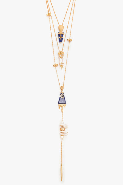 Outhouse The Lazuli Sculpt Layered Necklace indian designer wear online shopping melange singapore