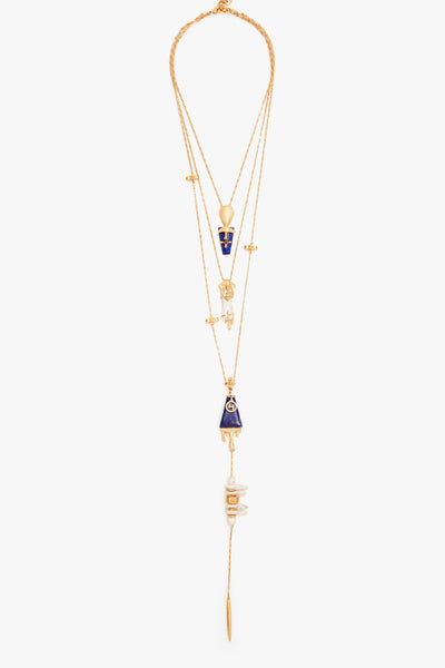 Outhouse The Lazuli Sculpt Layered Necklace indian designer wear online shopping melange singapore