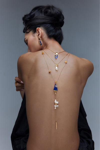 Outhouse The Lazuli Sculpt Layered Necklace indian designer wear online shopping melange singapore
