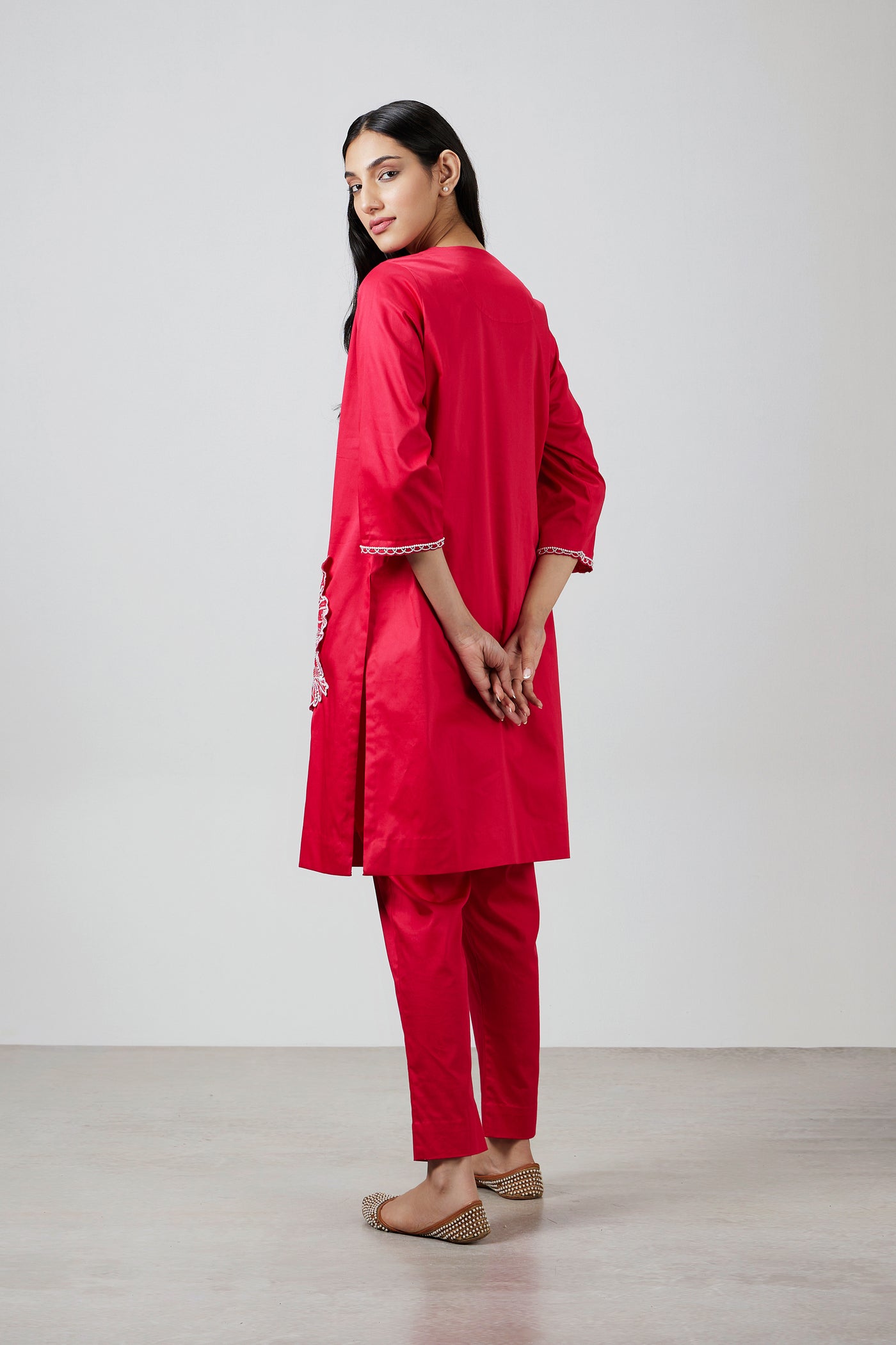 Pallavi Swadi Blushing Bloom Kurta Set indian designer wear online shopping melange singapore