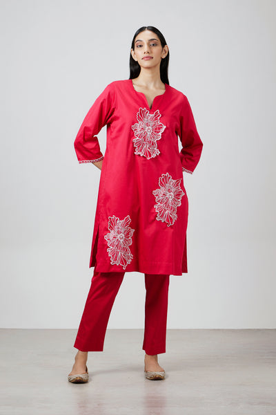 Pallavi Swadi Blushing Bloom Kurta Set indian designer wear online shopping melange singapore