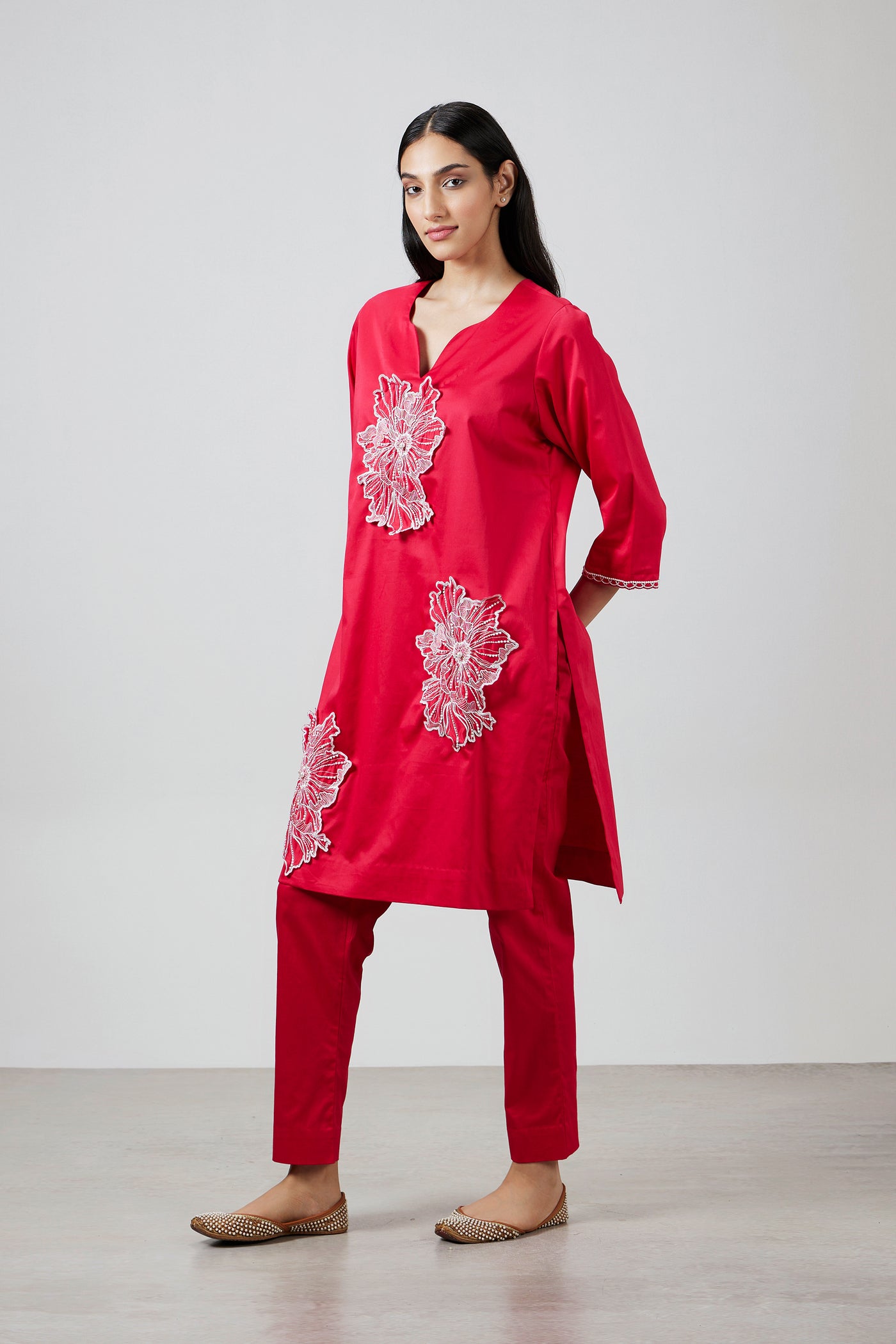 Pallavi Swadi Blushing Bloom Kurta Set indian designer wear online shopping melange singapore