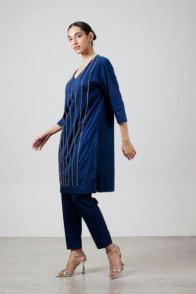 Pallavi Swadi Luna Swarovski Kurta Set indian designer wear online shopping melange singapore