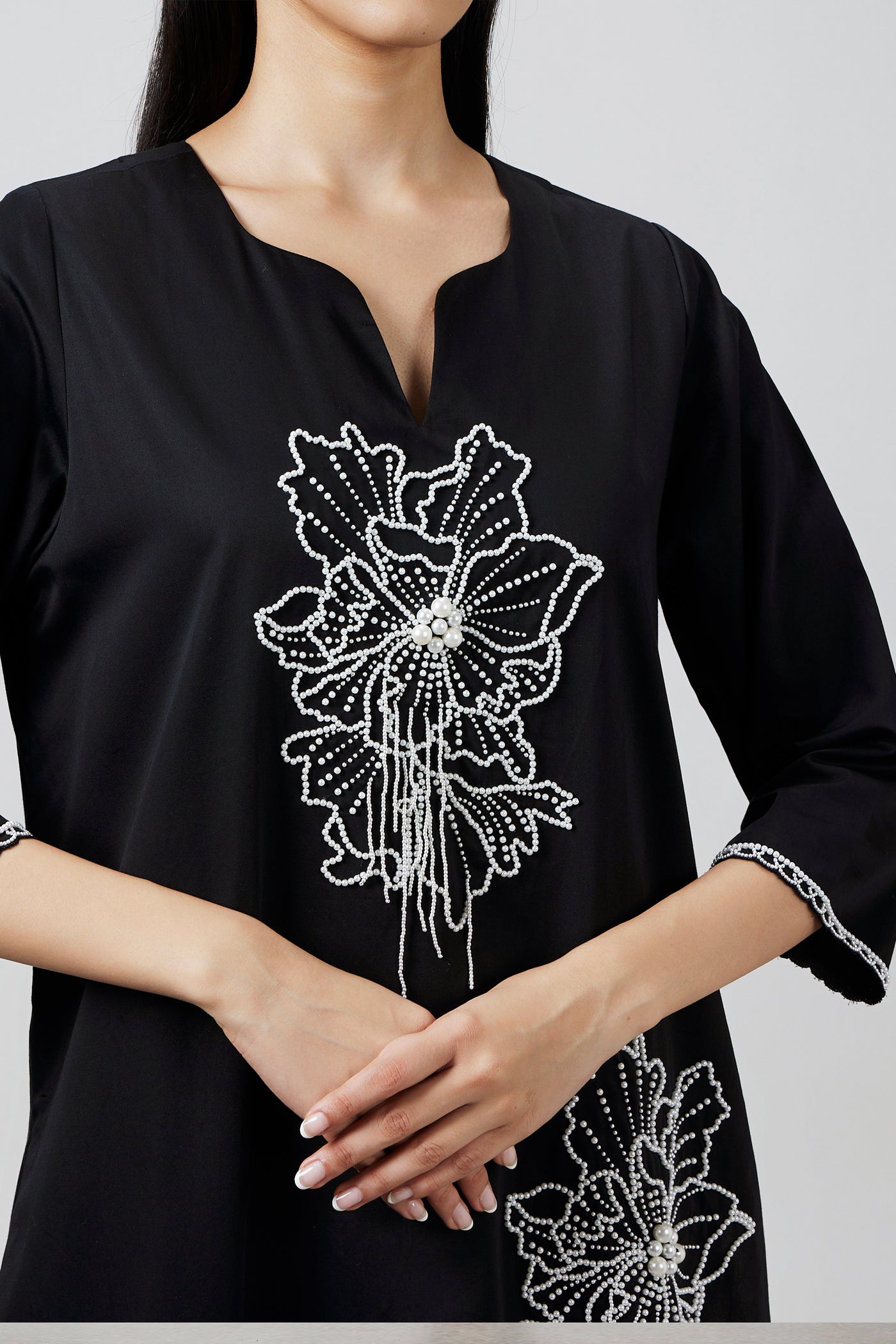 Pallavi Swadi Perla Noir Kurta Set indian designer wear online shopping melange singapore