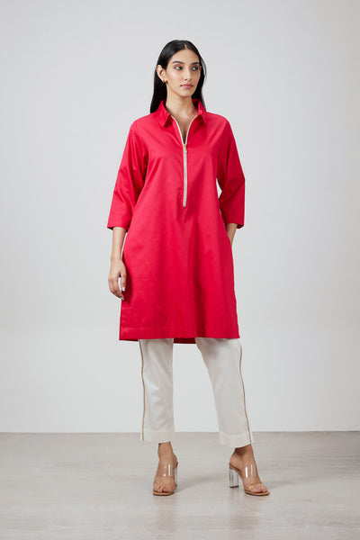 Pallavi Swadi Roseberry Zip Kurta Set indian designer wear online shopping melange singapore