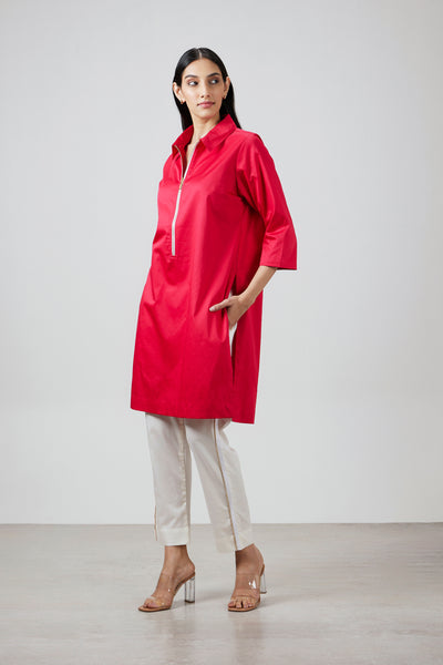 Pallavi Swadi Roseberry Zip Kurta Set indian designer wear online shopping melange singapore