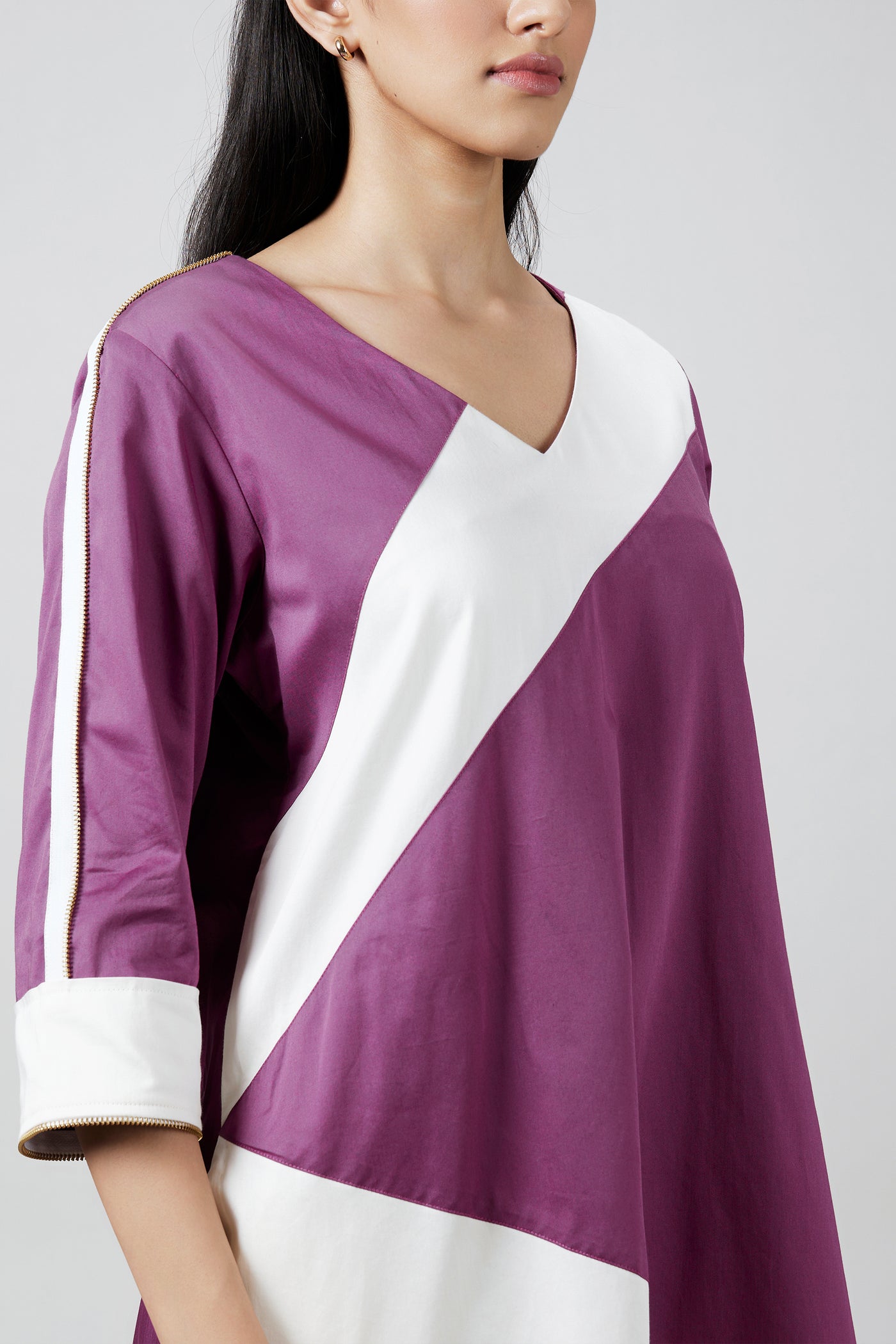 Pallavi Swadi Wine Stripe Kurta Set indian designer wear online shopping melange singapore
