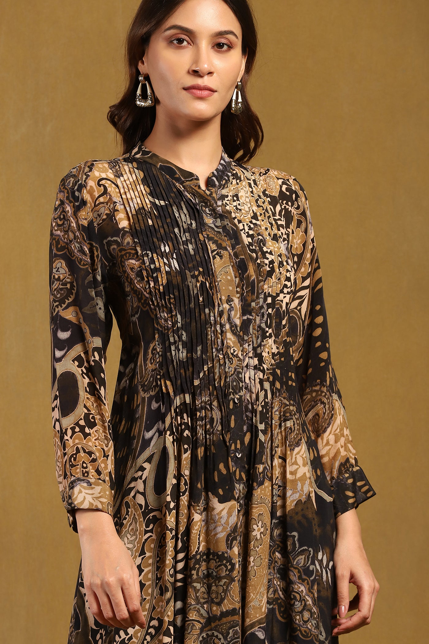 Ritu Kumar Black Dewey Kurta indian designer wear online shopping melange singapore
