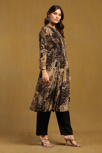 Ritu Kumar Black Dewey Kurta indian designer wear online shopping melange singapore
