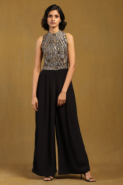 Ritu Kumar Black Elec Solid Jumpsuit indian designer wear online shopping melange singapore
