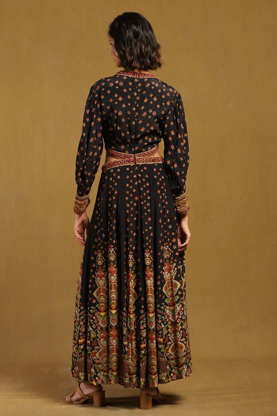 Black Gopuram Maxi Dress