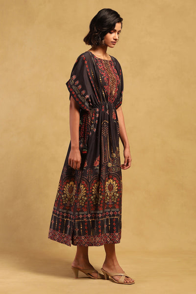 Ritu Kumar Black Kiraj Kaftan Dress indian designer wear online shopping melange singapore