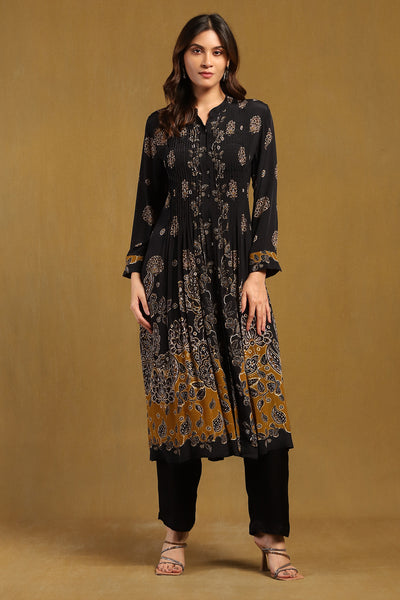 Ritu Kumar Black Madhura Kurta indian designer wear online shopping melange singapore
