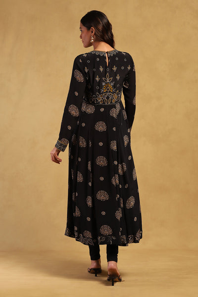 Ritu Kumar Black Madhura Kurta With Leggings And Dupatta indian designer wear online shopping melange singapore