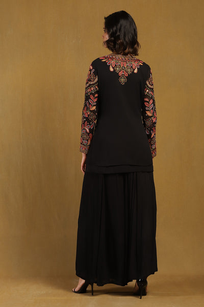 Ritu Kumar Black Velentine Kurta With Sharara indian designer wear online shopping melange singapore