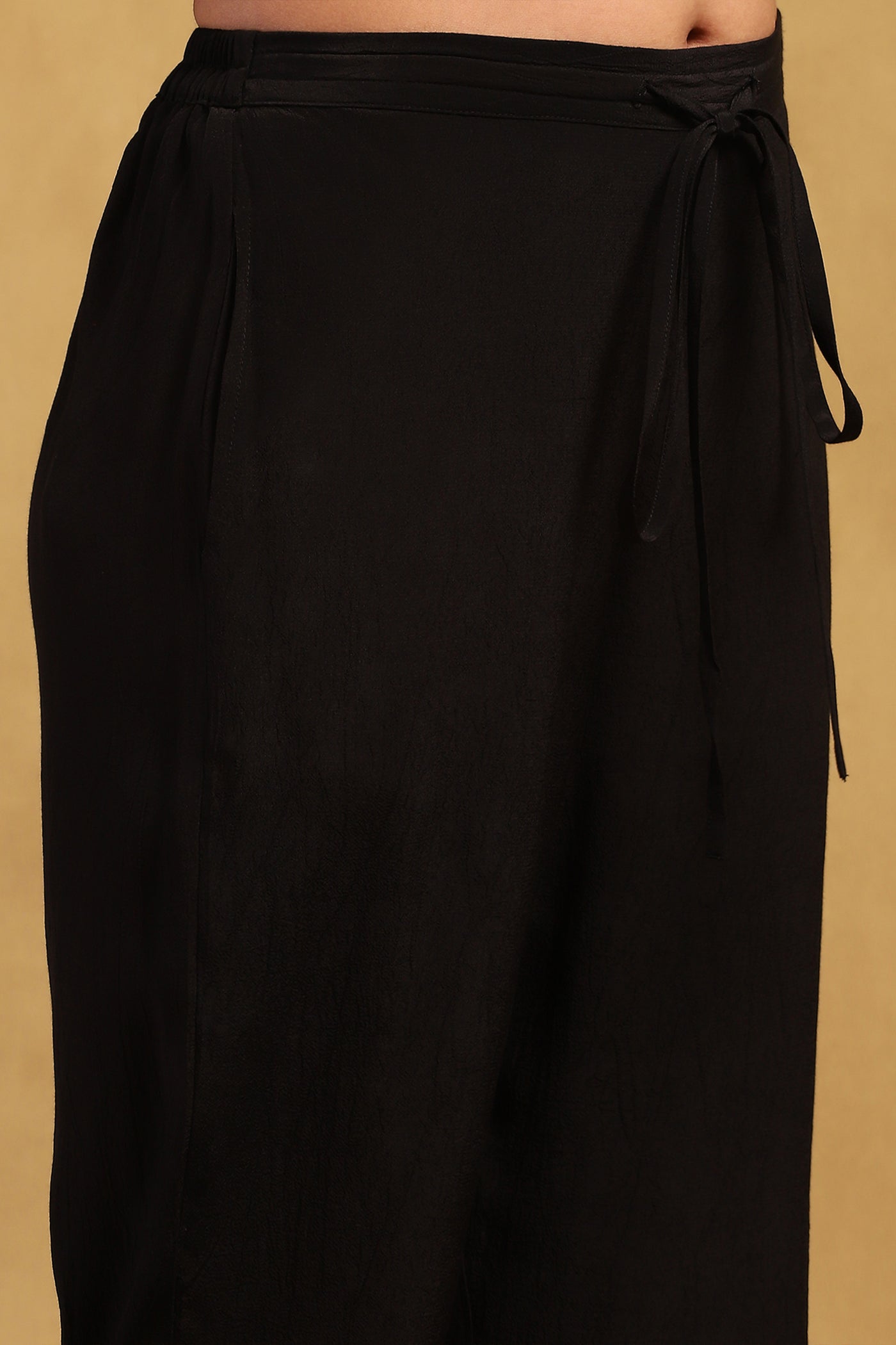 Black Meraki Border Kurta With Churidar And Dupatta