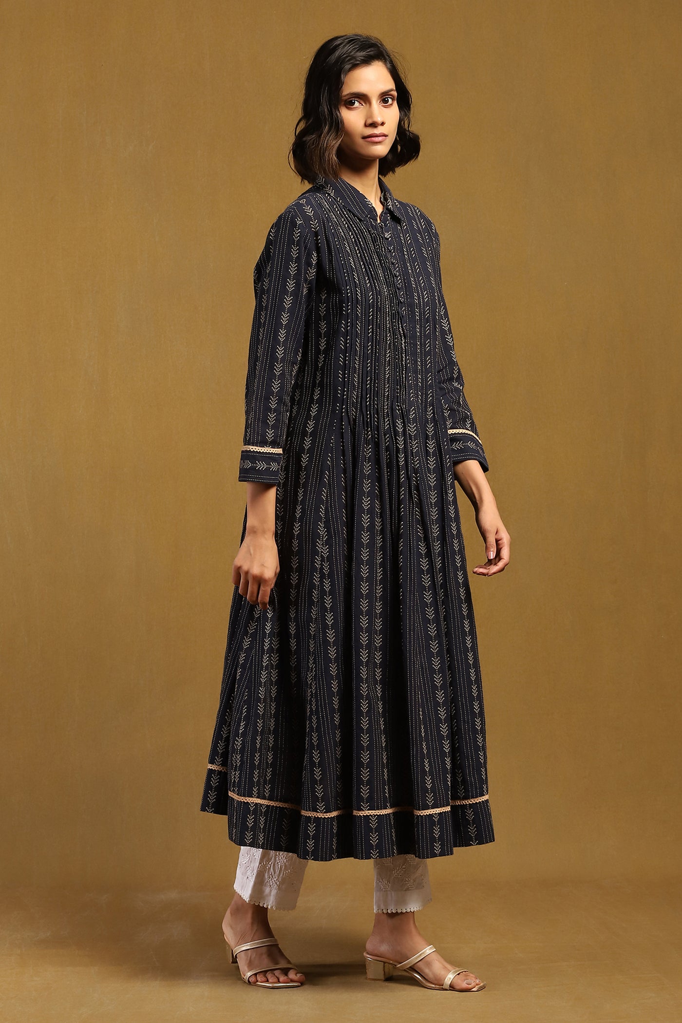 Ritu Kumar Blue Nirvi Kurta indian designer wear online shopping melange singapore