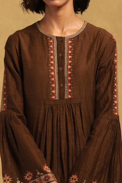 Ritu Kumar Brown Kyesha Kurta With Pant indian designer wear online shopping melange singapore