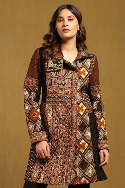 Ritu Kumar Brown Meraki Jacket indian designer wear online shopping melange singapore