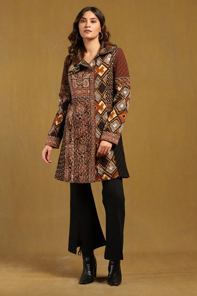 Ritu Kumar Brown Meraki Jacket indian designer wear online shopping melange singapore