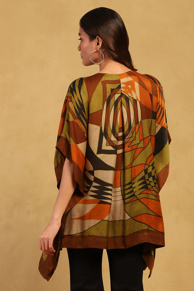 Ritu Kumar Brown Minati Kaftan Kurta indian designer wear online shopping melange singapore