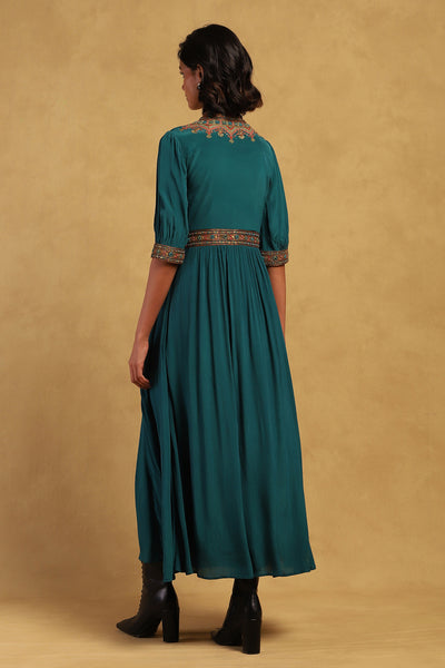 Ritu Kumar Green Prishan Maxi Dress indian designer wear online shopping melange singapore