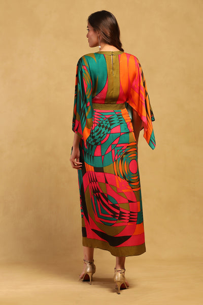 Ritu Kumar Multi Color Minati Kaftan Dress indian designer wear online shopping melange singapore