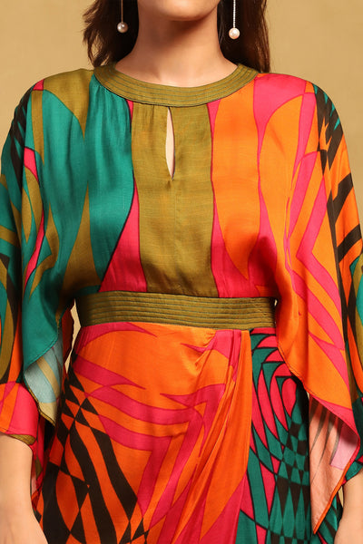 Ritu Kumar Multi Color Minati Kaftan Dress indian designer wear online shopping melange singapore