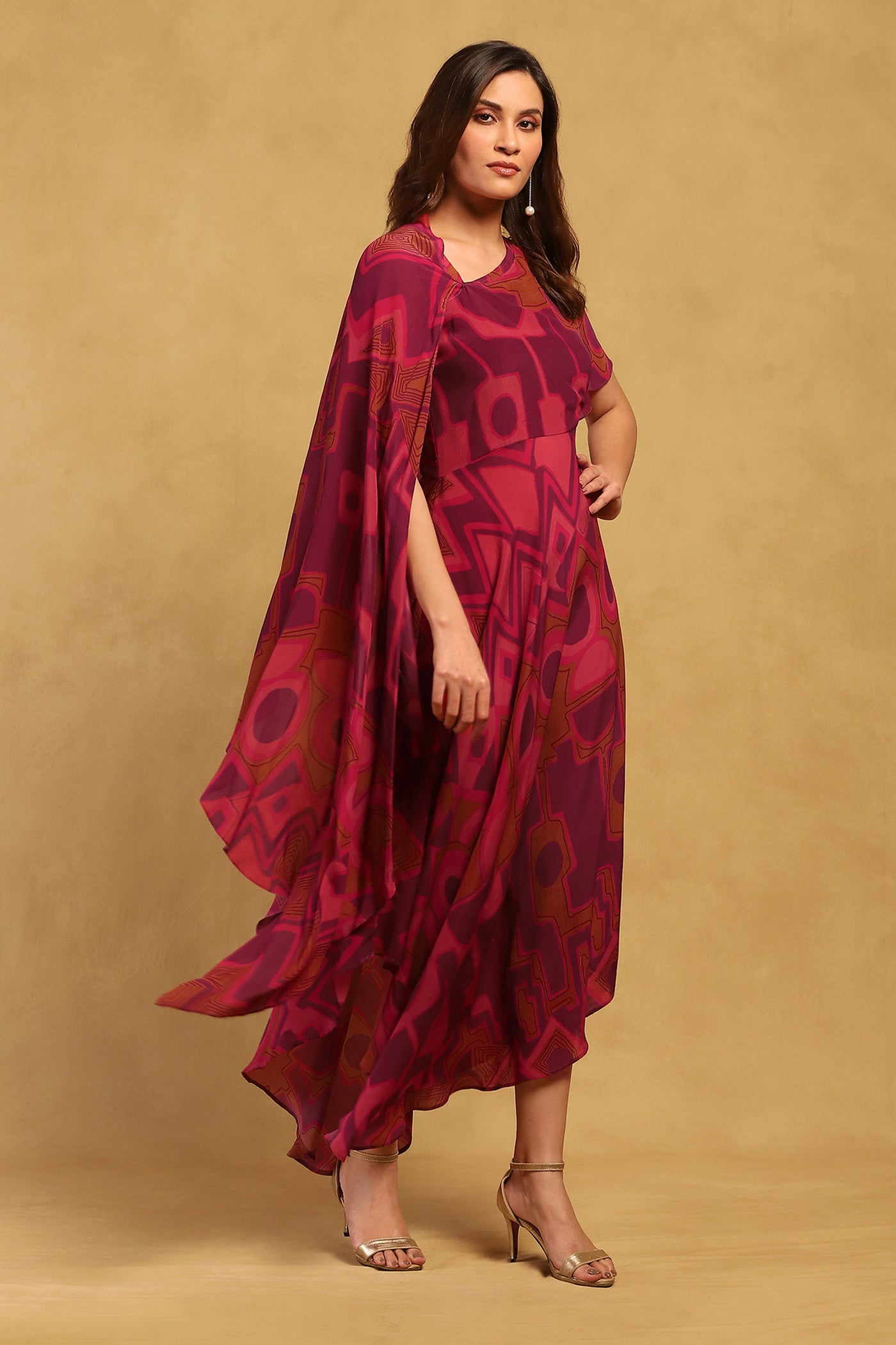 Ritu Kumar Pink Meraki Long Dress indian designer wear online shopping melange singapore