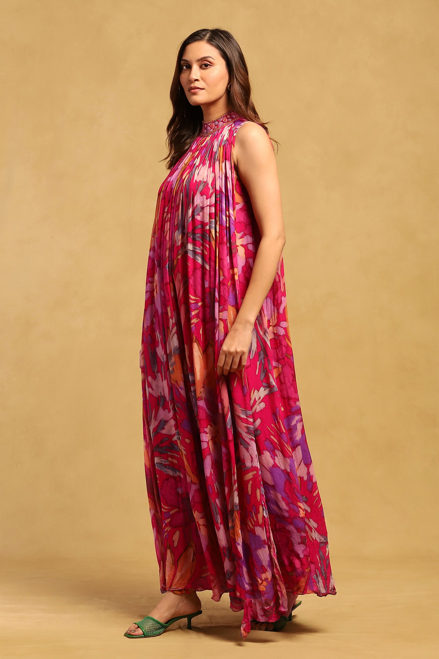 Ritu Kumar Pink Pheonix Shift Dress indian designer wear online shopping melange singapore