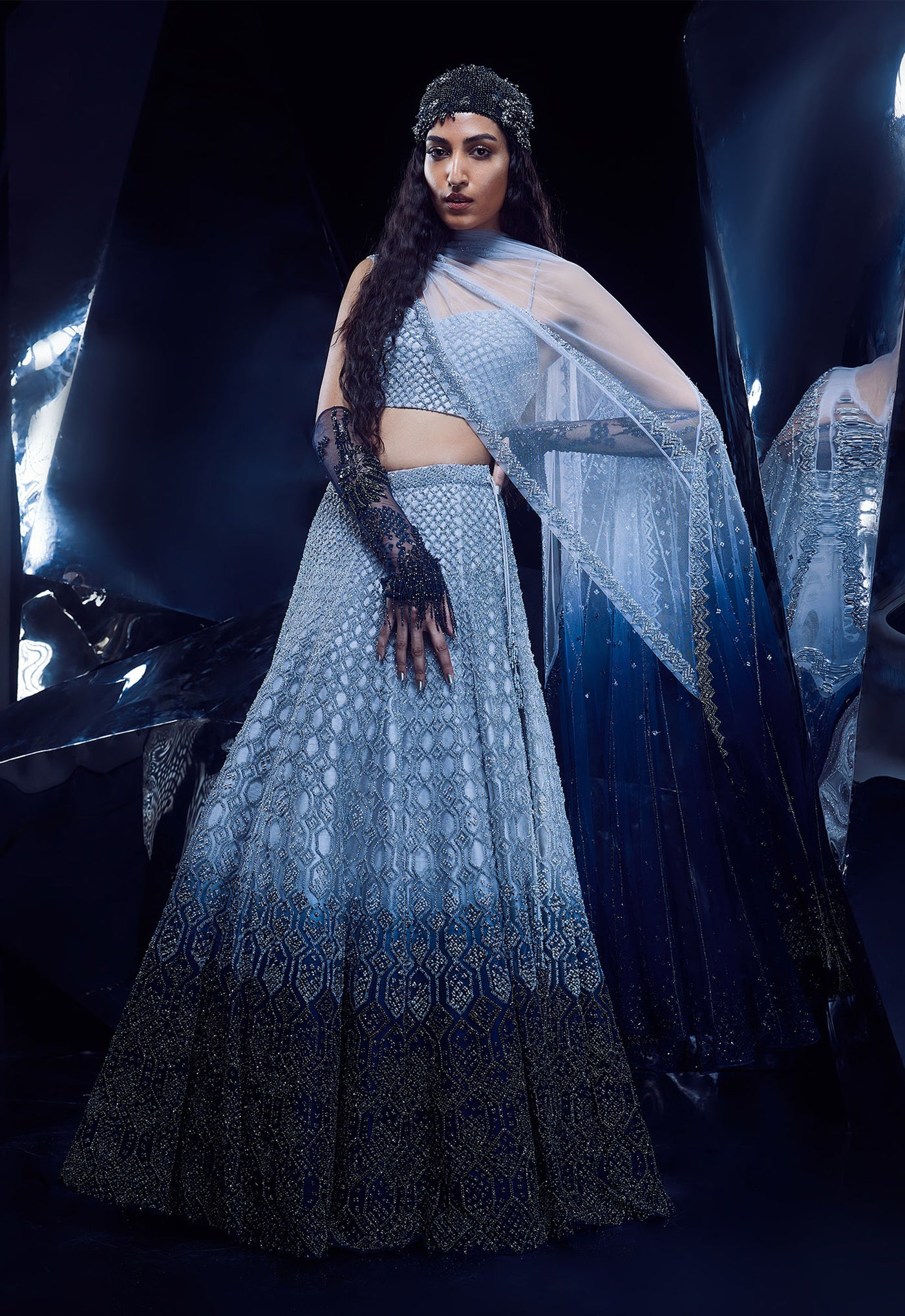 Rohit Gandhi Rahul Khanna Elara Lehenga Set indian designer wear online shopping melange singapore