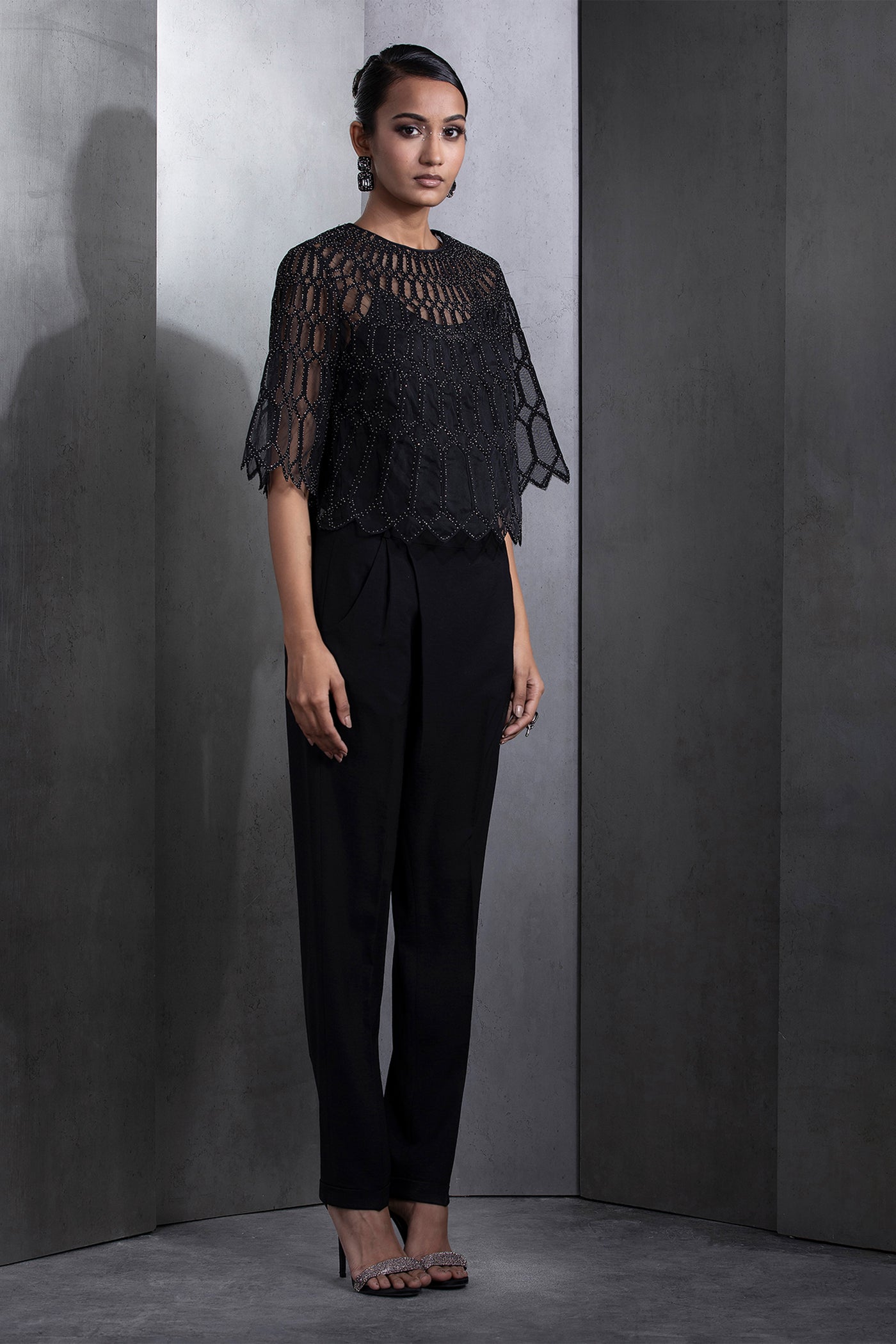 Rohit Gandhi Rahul Khanna Stygian Structured Top indian designer wear online shopping melange singapore
