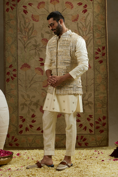 Magnolia Cream Embellished Bundi