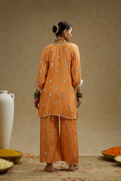 SVA Orange Embellished Tunic Set Womenswear Indian Designer Wear Melange Singapore Online Shopping