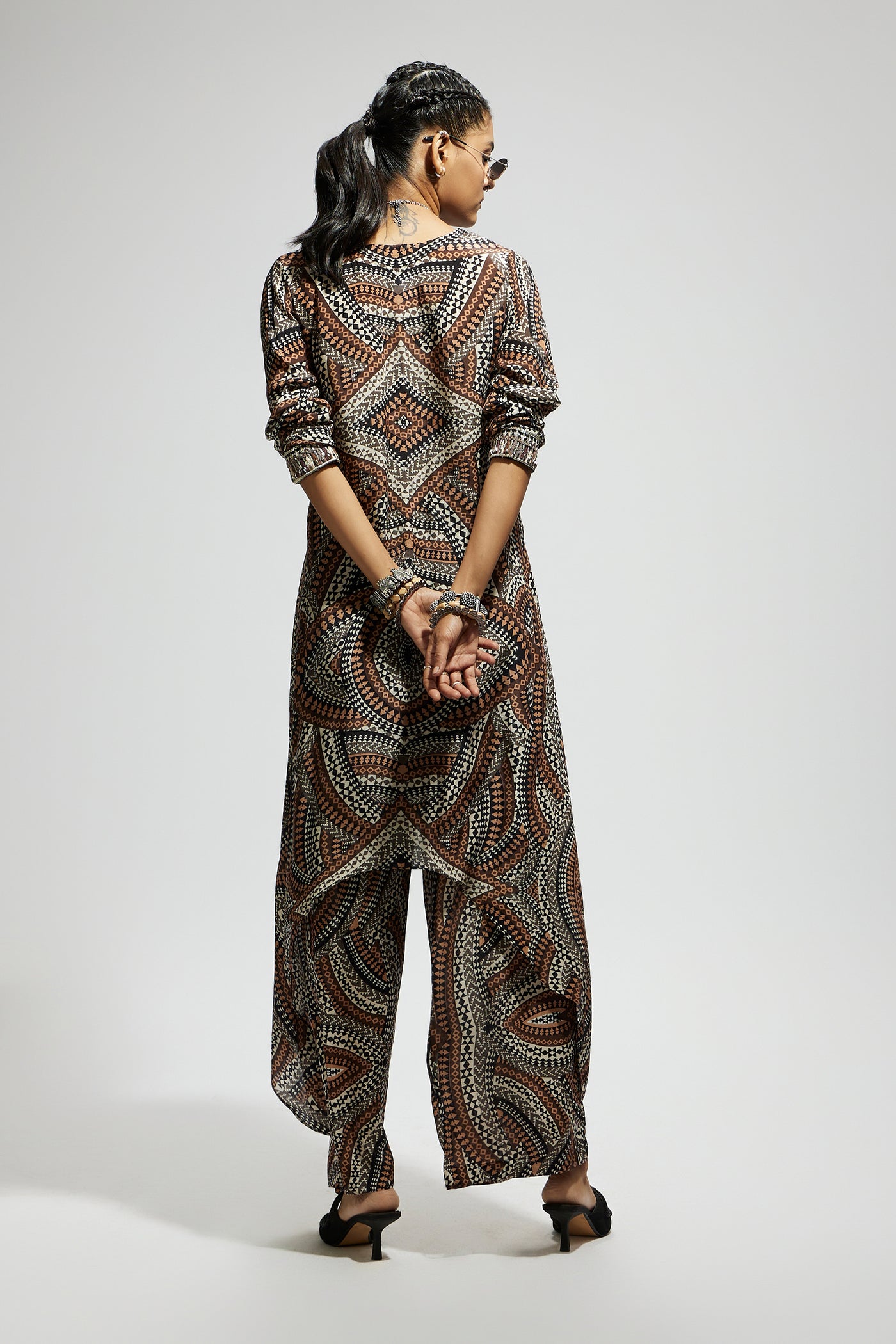 SVA Zentangle Print Front Tie Up Tunic indian designer wear online shopping melange singapore