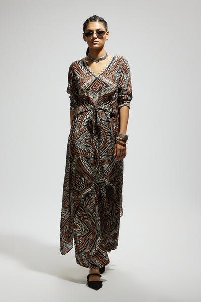 SVA Zentangle Print Front Tie Up Tunic indian designer wear online shopping melange singapore