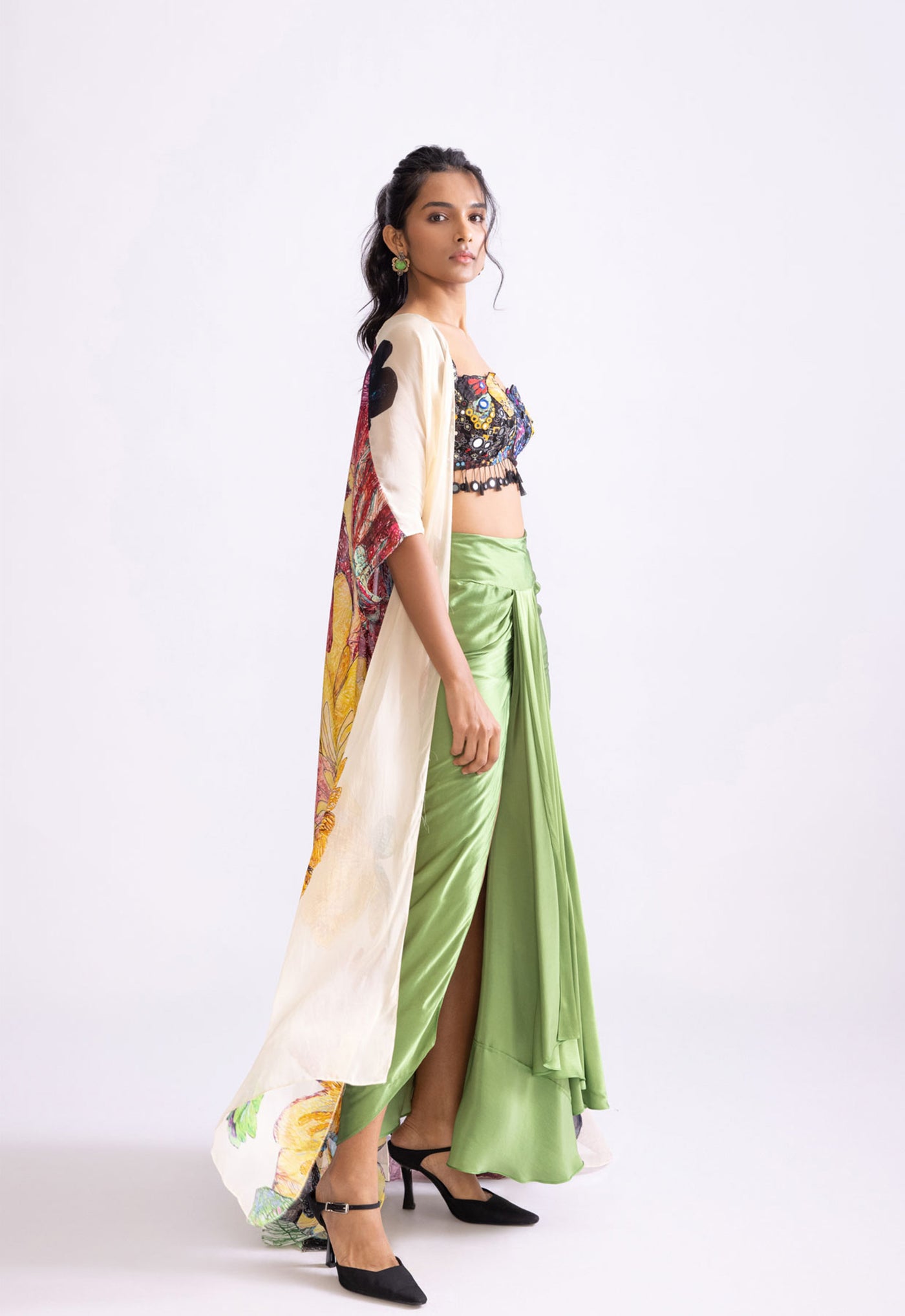 Shantanu & Nikhil Dolly Cape indian designer wear online shopping melange singapore