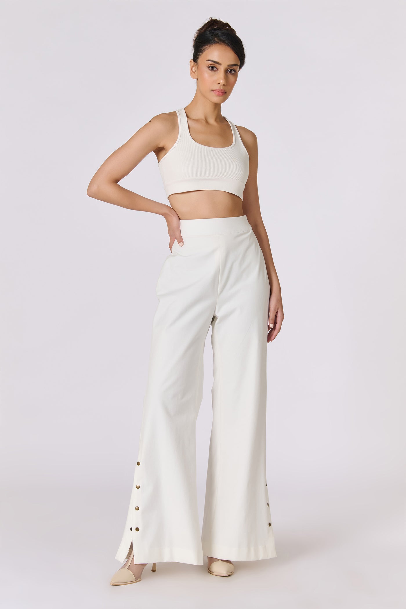 Shantanu & Nikhil Off-White Flared Trousers indian designer wear online shopping melange singapore