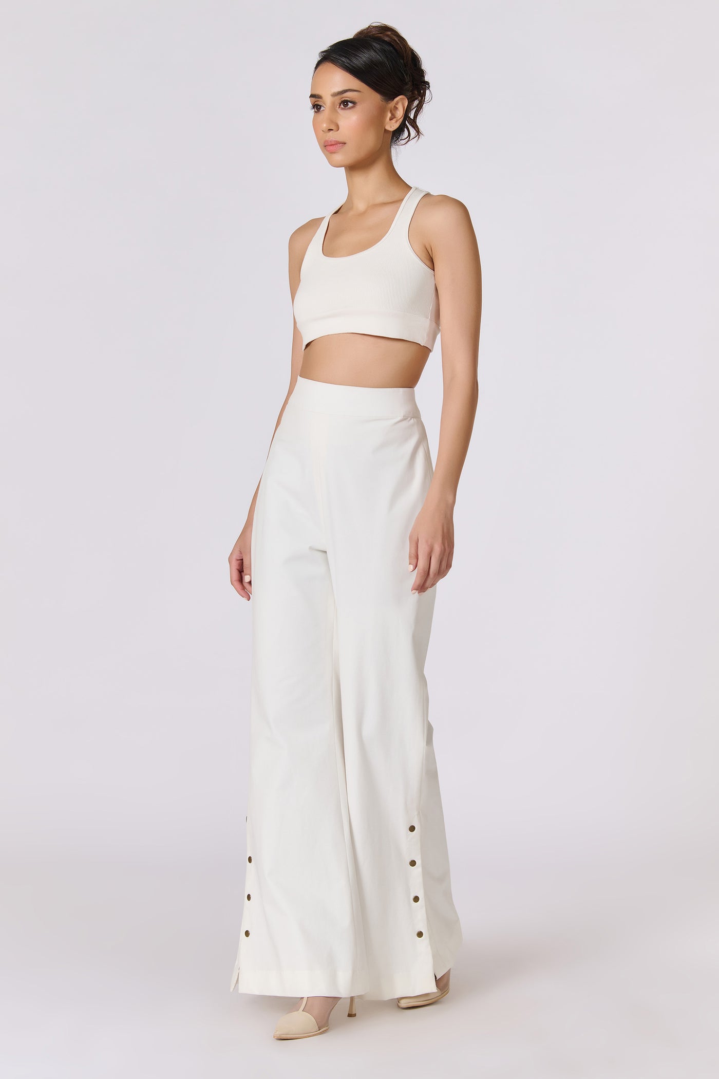 Shantanu & Nikhil Off-White Flared Trousers indian designer wear online shopping melange singapore