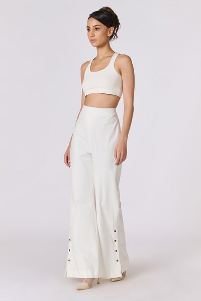 Shantanu & Nikhil Off-White Flared Trousers indian designer wear online shopping melange singapore